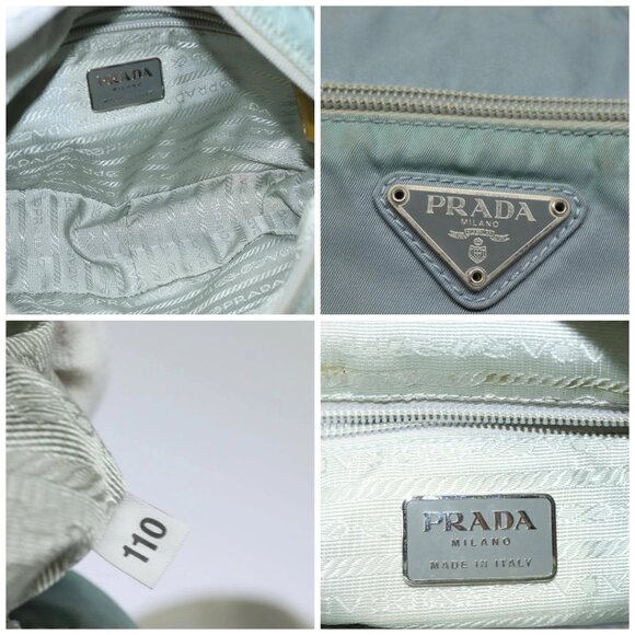PRADA Shoulder Bag Nylon Light Blue Silver Auth 84645 - Picture 14 of 15